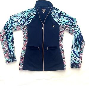 Lilly Pulitzer Luxletic Navy Zip front Jacket